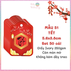 [HOTIS] Set 50 tag giấy trang trí hộp quà tặng Tết Giáp Thìn 2024 - Không kèm dây
