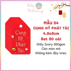 [HOTIS] Set 50 tag giấy trang trí hộp quà tặng Tết Giáp Thìn 2024 - Không kèm dây