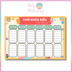 [HOTIS] Set 2 tờ Thời khóa biểu A5 viết lịch học, thời gian biểu nhiều mẫu thiết kế dễ thương