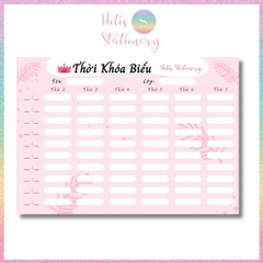 [HOTIS] Set 2 tờ Thời khóa biểu A5 viết lịch học, thời gian biểu nhiều mẫu thiết kế dễ thương