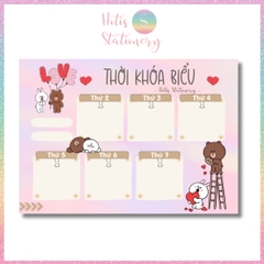 [HOTIS] Set 2 tờ Thời khóa biểu A5 viết lịch học, thời gian biểu nhiều mẫu thiết kế dễ thương