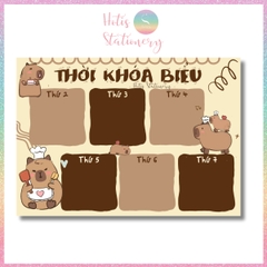 [HOTIS] Set 2 tờ Thời khóa biểu A5 viết lịch học, thời gian biểu nhiều mẫu thiết kế dễ thương