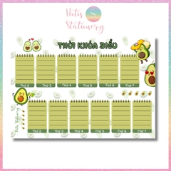 [HOTIS] Set 2 tờ Thời khóa biểu A5 viết lịch học, thời gian biểu nhiều mẫu thiết kế dễ thương