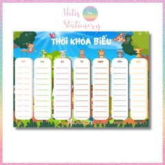 [HOTIS] Set 2 tờ Thời khóa biểu A5 viết lịch học, thời gian biểu nhiều mẫu thiết kế dễ thương