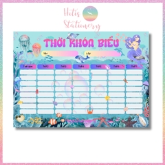 [HOTIS] Set 2 tờ Thời khóa biểu A5 viết lịch học, thời gian biểu nhiều mẫu thiết kế dễ thương