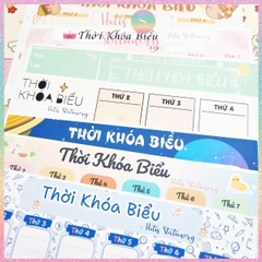 [HOTIS] Set 2 tờ Thời khóa biểu A5 viết lịch học, thời gian biểu nhiều mẫu thiết kế dễ thương