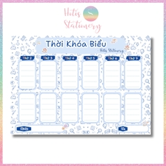 [HOTIS] Set 2 tờ Thời khóa biểu A5 viết lịch học, thời gian biểu nhiều mẫu thiết kế dễ thương