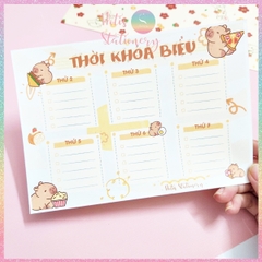 [HOTIS] Set 2 tờ Thời khóa biểu A5 viết lịch học, thời gian biểu nhiều mẫu thiết kế dễ thương
