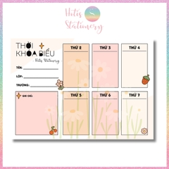 [HOTIS] Set 2 tờ Thời khóa biểu A5 viết lịch học, thời gian biểu nhiều mẫu thiết kế dễ thương