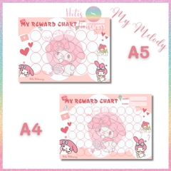 [HOTIS] GIẤY BÓNG - Phiếu tích điểm sticker khen thưởng Tiếng Anh, bảng lưu trữ sticker khen thưởng, đổi quà cho bé