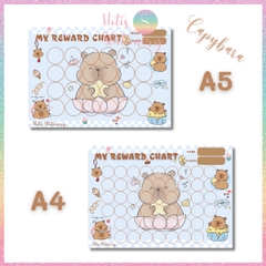 [HOTIS] GIẤY BÓNG - Phiếu tích điểm sticker khen thưởng Tiếng Anh, bảng lưu trữ sticker khen thưởng, đổi quà cho bé