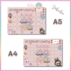 [HOTIS] GIẤY BÓNG - Phiếu tích điểm sticker khen thưởng Tiếng Anh, bảng lưu trữ sticker khen thưởng, đổi quà cho bé