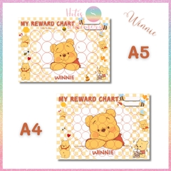 [HOTIS] GIẤY BÓNG - Phiếu tích điểm sticker khen thưởng Tiếng Anh, bảng lưu trữ sticker khen thưởng, đổi quà cho bé