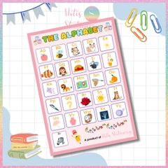 [HOTIS] Bảng chữ cái Tiếng Anh Alphabet A4 ép nhựa dành cho học sinh tiểu học, giáo cụ dạy học