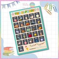 [HOTIS] Bảng chữ cái Tiếng Anh Alphabet A4 ép nhựa dành cho học sinh tiểu học, giáo cụ dạy học