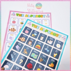 [HOTIS] Bảng chữ cái Tiếng Anh Alphabet A4 ép nhựa dành cho học sinh tiểu học, giáo cụ dạy học