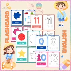 [HOTIS] Thẻ học từ vựng Flashcard Tiếng Anh theo chủ đề, 2 mặt vận dụng tương tác, giấy ép nhựa, viết tẩy xóa được