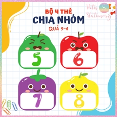 [HOTIS] Bộ 4 thẻ chia nhóm học tập, chơi minigame - Giấy bìa ép nhưa dán bảng, giáo cụ dạy học