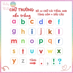 [HOTIS] Bộ 26 chữ cái Tiếng Anh, 10 số đếm tặng dấu câu, phép tính - Giấy bìa cứng ép nhựa dán bảng, giáo cụ dạy học