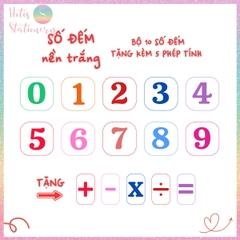 [HOTIS] Bộ 26 chữ cái Tiếng Anh, 10 số đếm tặng dấu câu, phép tính - Giấy bìa cứng ép nhựa dán bảng, giáo cụ dạy học