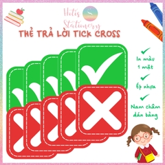 [HOTIS] Set 10 Thẻ tick cross caro trả lời đúng sai, thẻ trắc nghiệm - Giấy bìa cứng ép nhựa dán bảng, giáo cụ dạy học