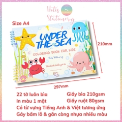 [HOTIS] Tập tô màu theo chủ đề cho bé Coloring Book For Kids - Tập tô màu 22 tờ luôn bìa