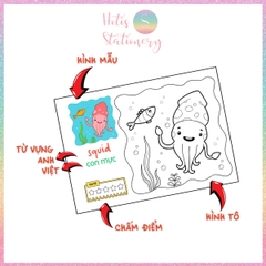 [HOTIS] Tập tô màu theo chủ đề cho bé Coloring Book For Kids - Tập tô màu 22 tờ luôn bìa