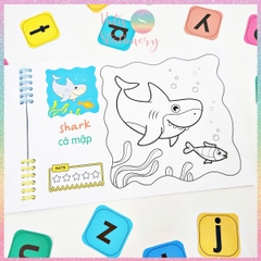 [HOTIS] Tập tô màu theo chủ đề cho bé Coloring Book For Kids - Tập tô màu 22 tờ luôn bìa