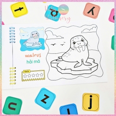 [HOTIS] Tập tô màu theo chủ đề cho bé Coloring Book For Kids - Tập tô màu 22 tờ luôn bìa