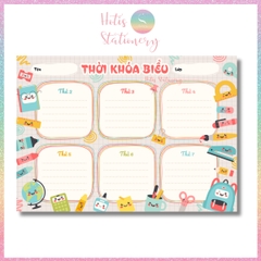 [HOTIS] Thời khóa biểu A4 ép nhựa tẩy xóa dược, lịch học nhiều mẫu thiết kế dễ thương - Tặng kèm 1 bút lông bảng