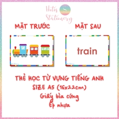 [HOTIS] Set 10 Flashcard A5 học từ vựng Tiếng Anh tiểu học theo chủ đề, thẻ học từ vựng cho bé
