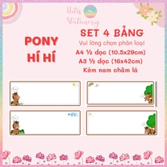 [HOTIS] Set 4 Mini Board size A4 A3, Bảng viết câu, viết từ, bảng phụ ép nhựa dán bảng, thẻ từ dán bảng