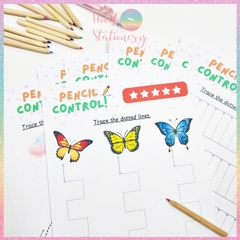 [HOTIS] Bé làm quen các nét cơ bản, bộ học liệu Montessori 20 tờ tô nét đứt cho bé, giấy A4 in màu