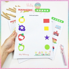 [HOTIS] Tô nét đứt, luyện nét cơ bản, tô màu cho bé 3-6 tuổi, rèn luyện tư duy, học liệu Montessori