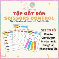 [HOTIS] Tô nét đứt, luyện nét cơ bản, tô màu cho bé 3-6 tuổi, rèn luyện tư duy, học liệu Montessori