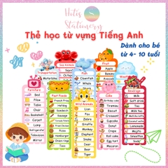 [HOTIS] Thẻ từ vựng Tiếng Anh cho bé từ 4-10 tuổi, ép nhựa, giáo cụ dạy học - Kèm file nghe