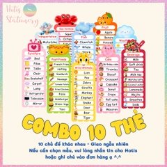 [HOTIS] Combo 20 Thẻ từ vựng Tiếng Anh cho bé từ 4-10 tuổi, ép nhựa, giáo cụ dạy học - Kèm file nghe