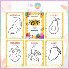 [HOTIS] Bộ 20 thẻ A5 học từ vựng Tiếng Anh kèm tranh tô màu cho bé từ 3 -  6 tuổi giúp ghi nhớ từ qua hình ảnh