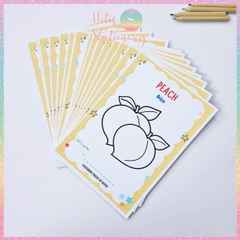 [HOTIS] Bộ 20 thẻ A5 học từ vựng Tiếng Anh kèm tranh tô màu cho bé từ 3 -  6 tuổi giúp ghi nhớ từ qua hình ảnh