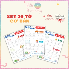 [HOTIS] Bé làm quen 26 chữ cái Tiếng Anh, bộ học liệu Montessori 20 tờ cho bé, giấy A4 in màu