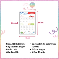 [HOTIS] Bé làm quen 26 chữ cái Tiếng Anh, bộ học liệu Montessori 20 tờ cho bé, giấy A4 in màu