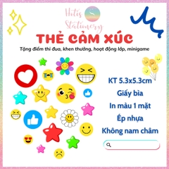 [HOTIS] Set 30 thẻ cảm xúc, thẻ sao vàng hoạt động lớp, chơi minigame, ép nhựa, giáo cụ dạy học