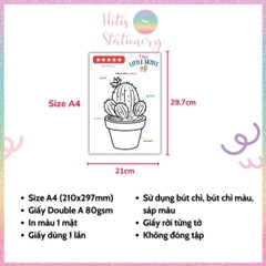 [HOTIS] Bé nhận biết màu sắc tập tô màu, bộ học liệu Montessori Tiếng Anh 20 tờ, giấy A4 in màu