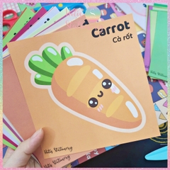 [HOTIS] Set 40 tờ bé làm quen cách cầm kéo tập cắt giấy và học từ vựng Tiếng Anh, đồ chơi phát triển kỹ năng