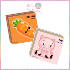 [HOTIS] Set 40 tờ bé làm quen cách cầm kéo tập cắt giấy và học từ vựng Tiếng Anh, đồ chơi phát triển kỹ năng