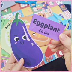 [HOTIS] Set 40 tờ bé làm quen cách cầm kéo tập cắt giấy và học từ vựng Tiếng Anh, đồ chơi phát triển kỹ năng