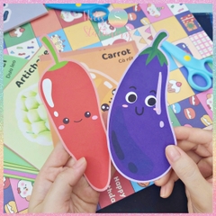 [HOTIS] Set 40 tờ bé làm quen cách cầm kéo tập cắt giấy và học từ vựng Tiếng Anh, đồ chơi phát triển kỹ năng