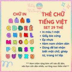 [HOTIS] Thẻ chữ cái Anh Việt dạy bé nhận biết chữ, trang trí lớp học, giáo cụ dạy học