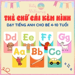 [HOTIS] Bộ 26 thẻ flashcard A6 / A5 chữ cái Tiếng Anh dạy bé nhận biết chữ in chữ thường giáo cụ dạy học