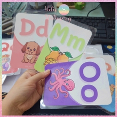 [HOTIS] Bộ 26 thẻ flashcard A6 / A5 chữ cái Tiếng Anh dạy bé nhận biết chữ in chữ thường giáo cụ dạy học